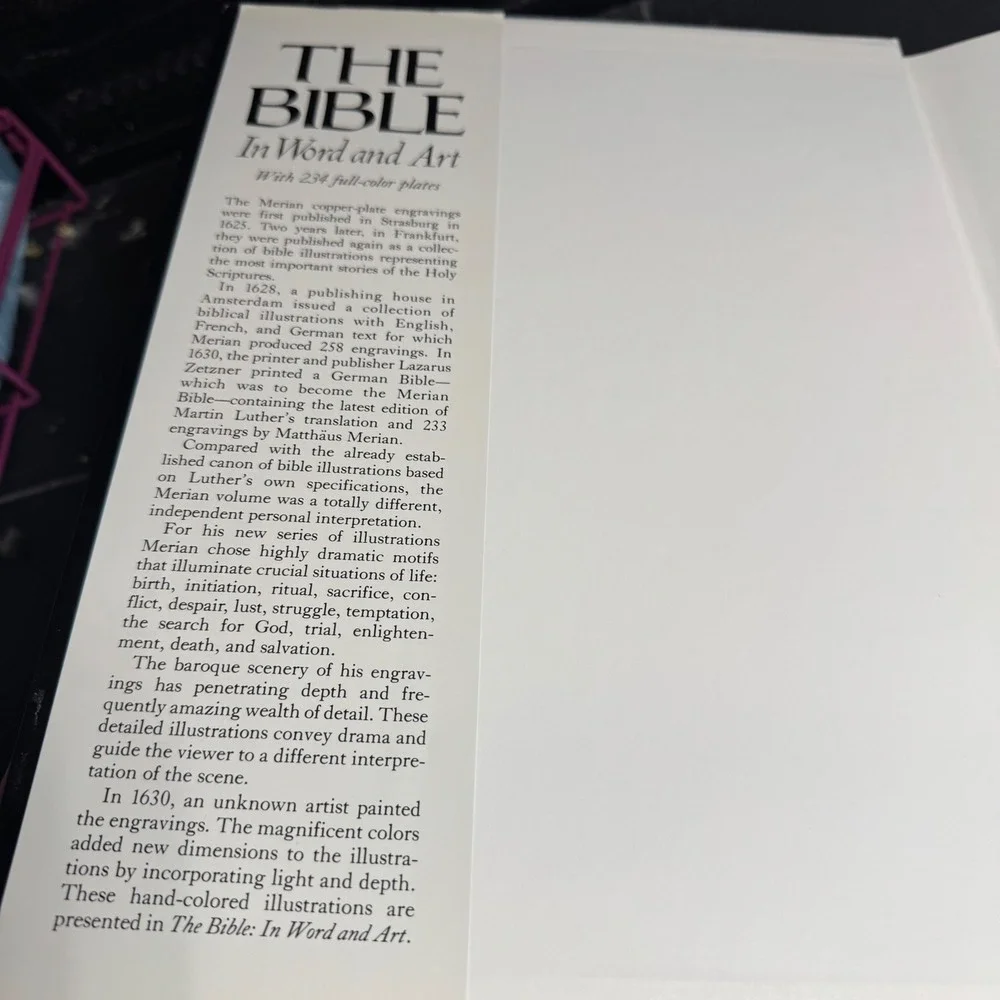 The Bible In Word and Art King James Version Matthäus Merian Illustrations 1988‎